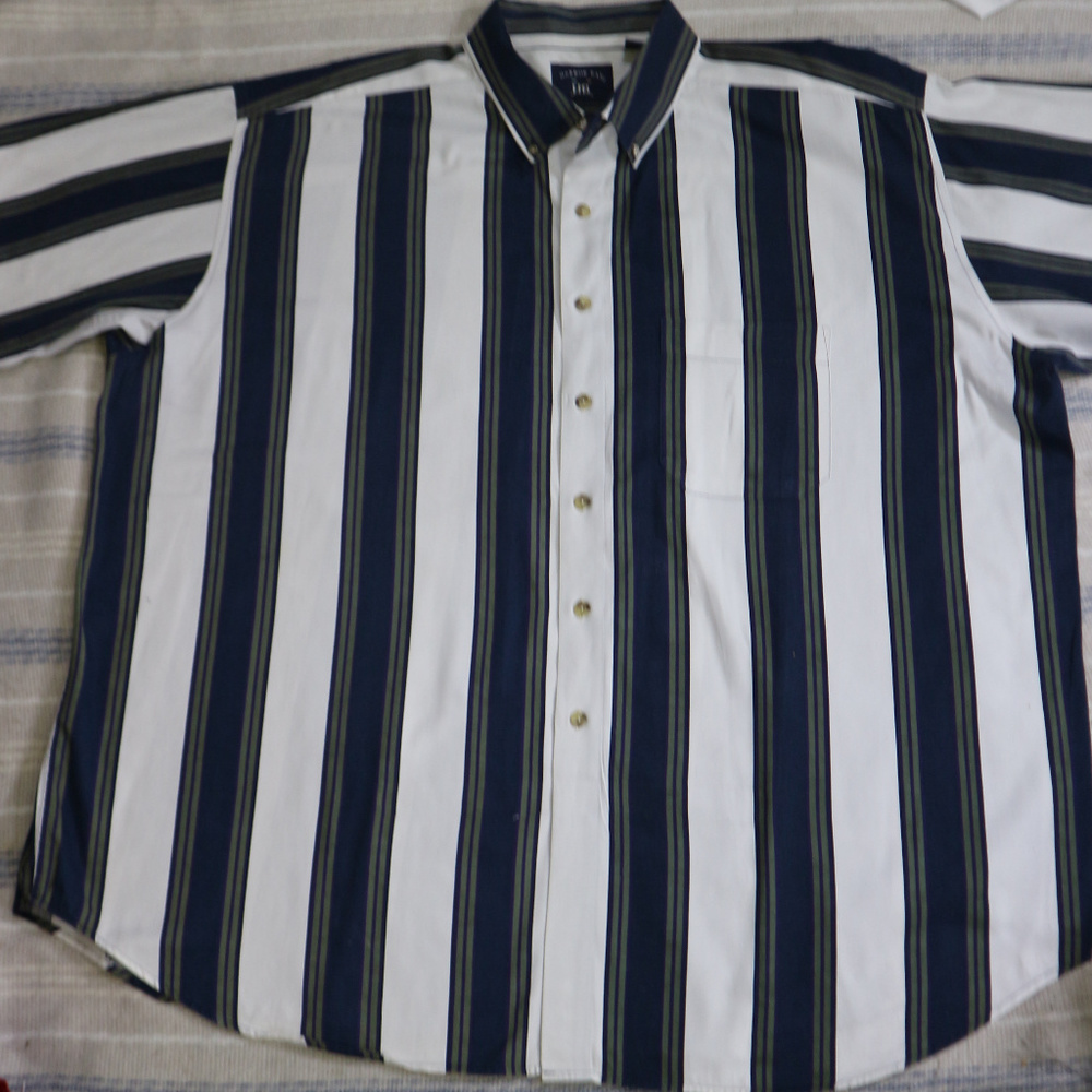 Like New HARBOR BAY Striped Short Sleeve Shirt Sz 3XL Men - Picture 2 of 7